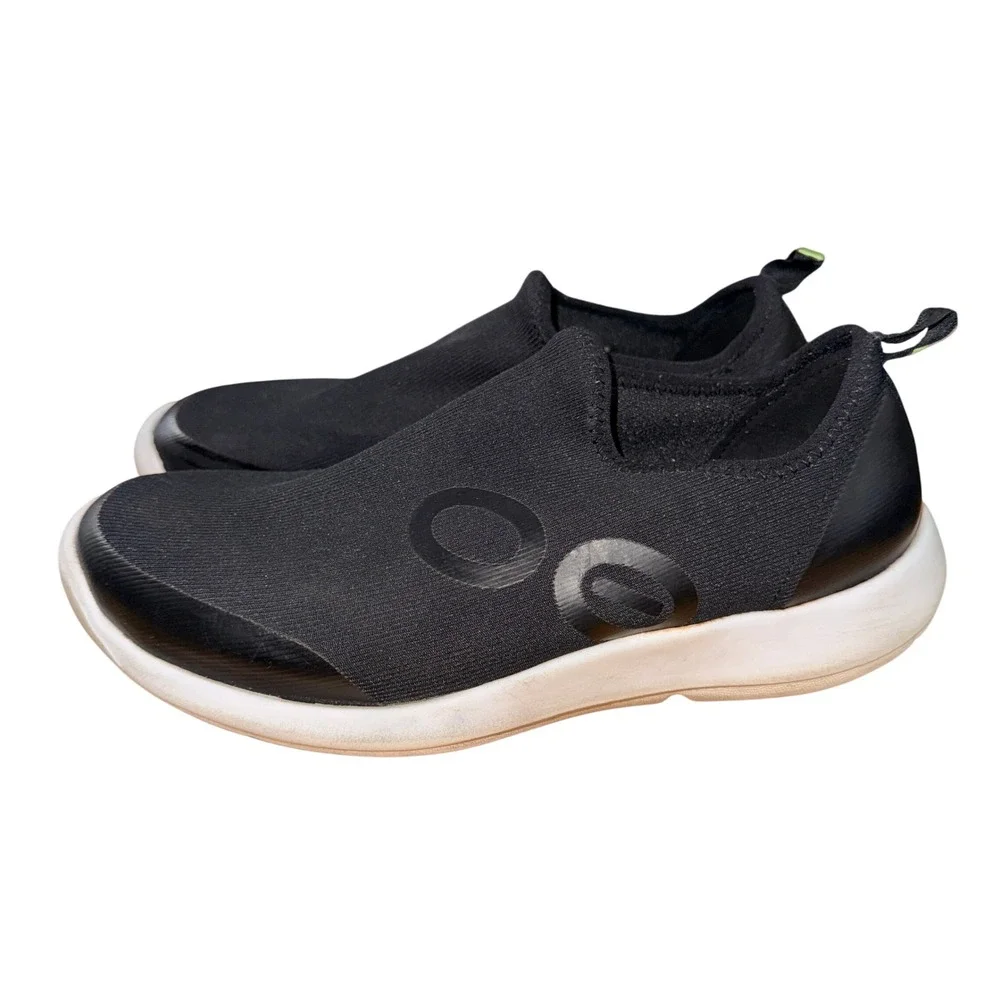 OOFOS OOmg Womens 8 Pre-Owned Recovery SlipsOn Sneaker Black OOfoam Comfort Shoe